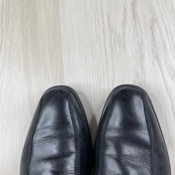 Ecco Mens Black Shoes Size 45 Leather Loafer Slip On - Picture 4 of 12